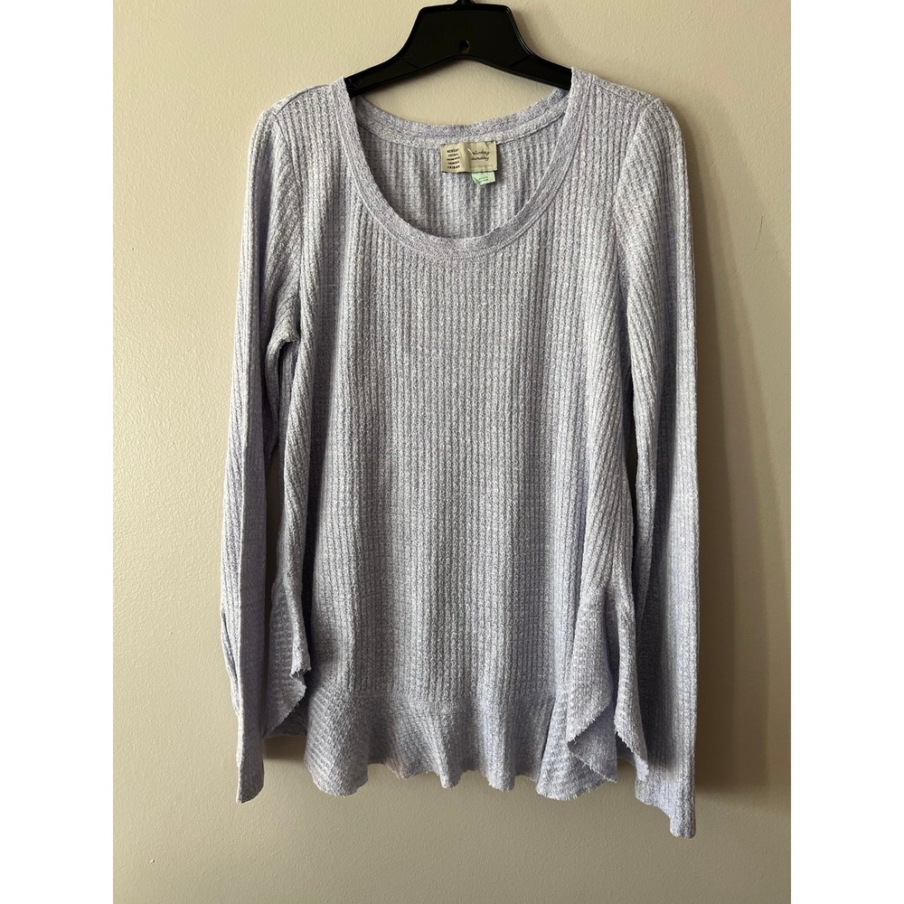 Anthropologie Sunday Saturday Waffle Knit Top Lavender Small